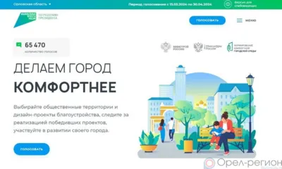 За благоустройство территорий проголосовали почти 65,5 тыс. орловцев