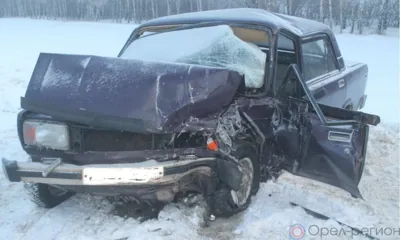 В Орловской области Lada Kalina на встречке протаранила «пятёрку»