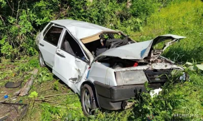 В Орловской области ВАЗ-21099 на полной скорости вылетел в кювет и врезался в дерево