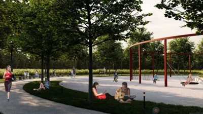 Благоустройство территории «Озерки» в Колпне близится к завершению