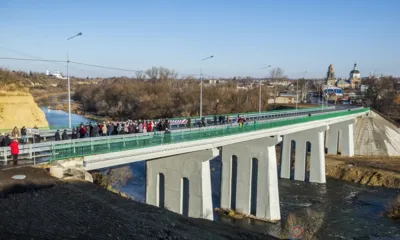 В Мценске после реконструкции открыли мост через Зушу и путепровод через железнодорожные пути. Фоторепортаж