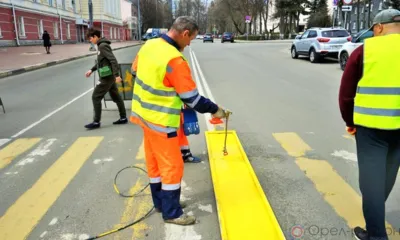 В Орле начались работы по нанесению разметки