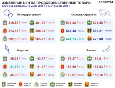 Фото 1. Динамика цен по данным Орёлстата
