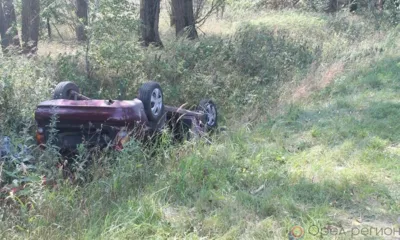 В Орловской области иномарка вылетела в кювет и перевернулась