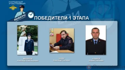 В Орловской области завершился первый этап конкурса «Народный участковый»