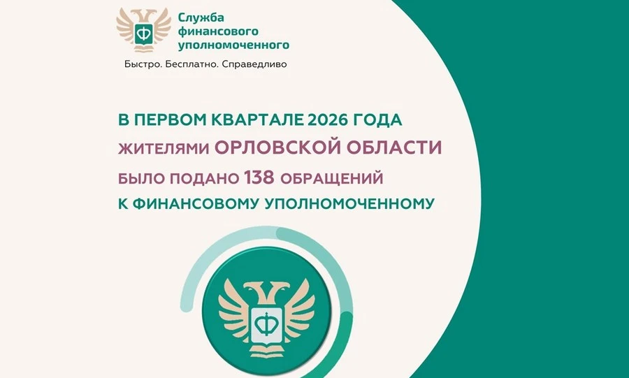 В первом квартале 2026 года орловцы направили 138 обращений к финуполномоченному