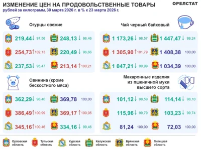 Фото 1. Динамика цен по данным Орёлстата