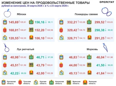 Фото 2. Динамика цен по данным Орёлстата