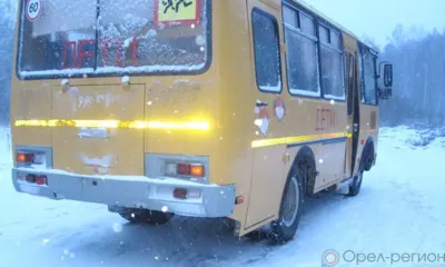 Орловские спасатели вытащили из снега автобус с детьми