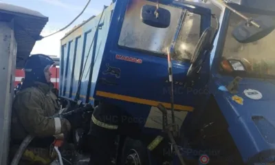 В Ливенском районе из-за короткого замыкания проводки горел КАМАЗ