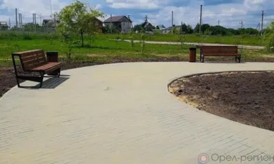 В Мценском районе завершается благоустройство сквера достижений спорта