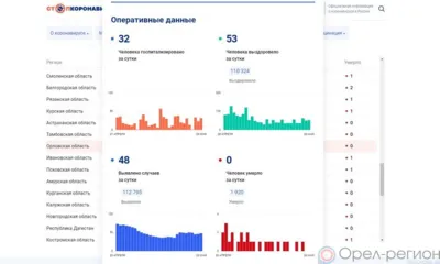 За сутки 48 орловцев пополнили список заболевших COVID-19