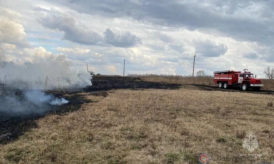 На Орловщине зарегистрировано первое в этом году горение сухой травы