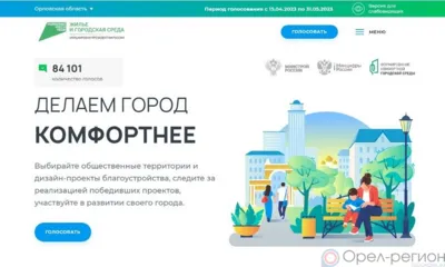На сегодняшний день за объекты благоустройства проголосовали более 84 100 орловцев