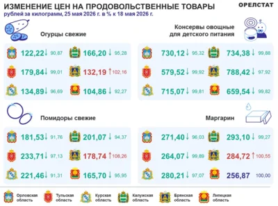 Фото 2. Динамика цен по данным Орёлстата