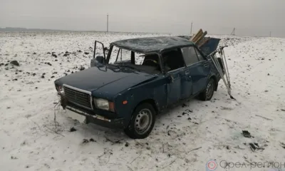 В ДТП под Орлом пострадал водитель перевернувшегося ВАЗ-2107