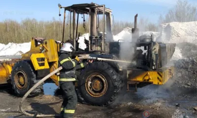 В Колпне сгорел погрузчик «Амкодор»