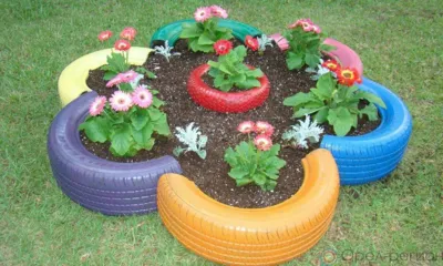 Запрещено использование старых автомобильных покрышек для благоустройства дворов