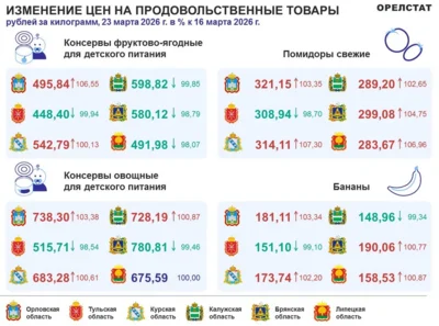Фото 1. Динамика цен по данным Орёлстата