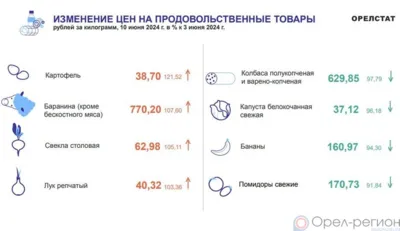 Динамика цен по данным Орёлстата