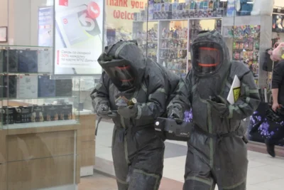 Фото 3. В Орле провели учения по предотвращению теракта с применением химоружия