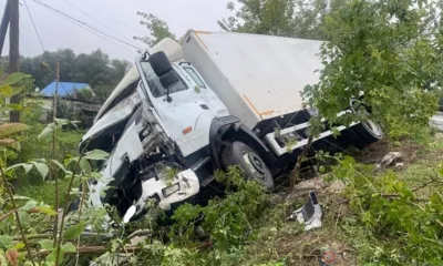 Под Орлом грузовик вылетел в кювет и перевернулся
