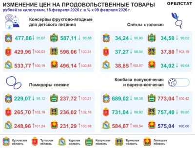 Фото 2. Динамика цен по данным Орёлстата