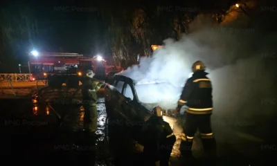 В Малоархангельске по неизвестной причине сгорел автомобиль