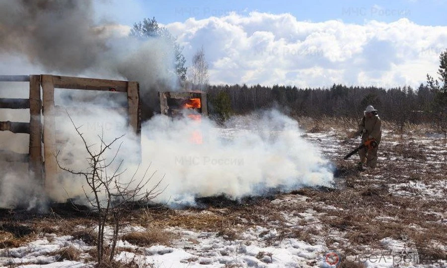 На Орловщине отработали алгоритм тушения природного пожара