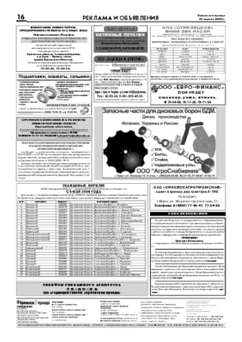 Орловская правда 2009-04-24